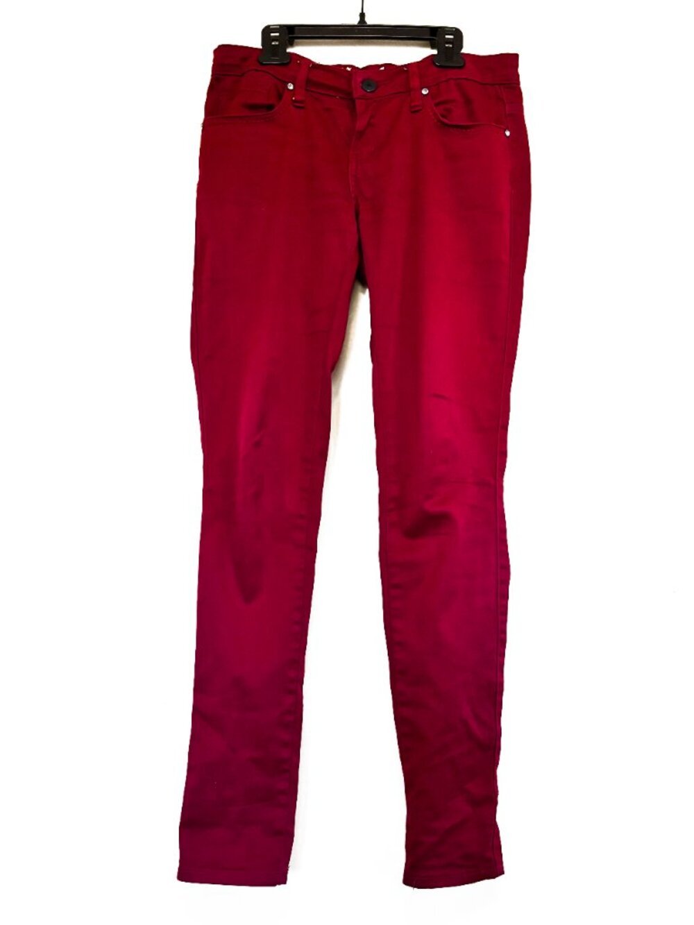 Blue Faith Straight Leg Stretch Red Jeans with Rhinestone Details Sz 7/8 - Picture 2 of 7